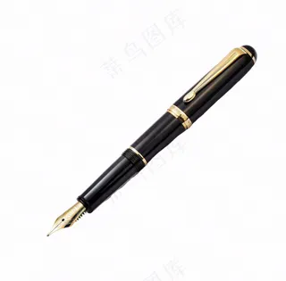 黑金钢笔学习工具卡通插画免抠