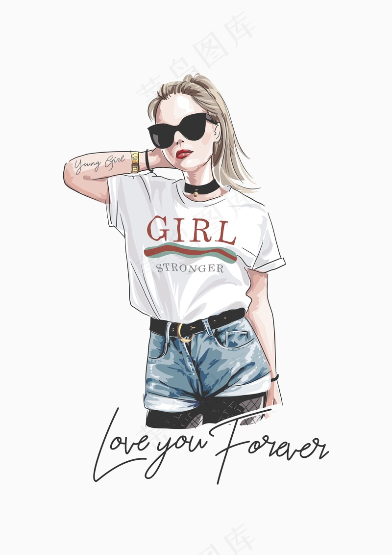 时尚潮流穿搭 牛仔裤T恤