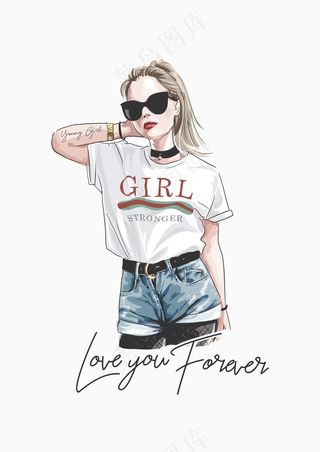 时尚潮流穿搭 牛仔裤T恤