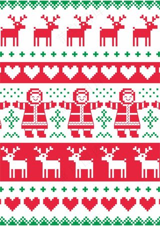 圣诞围巾图案 圣诞节元素