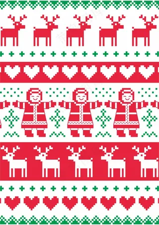 圣诞围巾图案 圣诞节元素