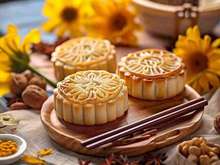 月饼中秋美食摄影图