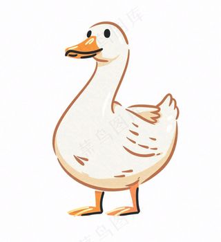 大白鸭鸭子牲畜动物卡通插画免抠