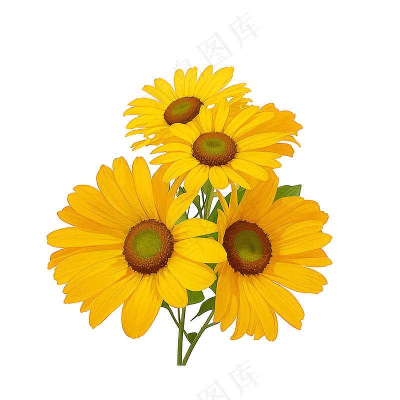 黄色向日葵花朵免抠素材4