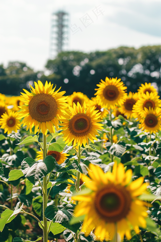向日葵向阳鲜花摄影图