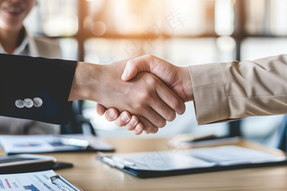 商务合作共赢握手摄影图