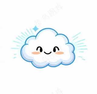 白云云朵天气卡通插画免抠