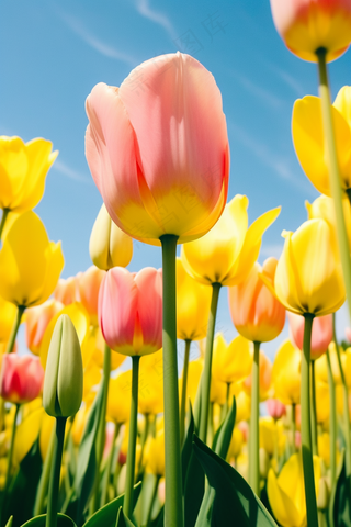 春天郁金香花朵鲜花摄影图