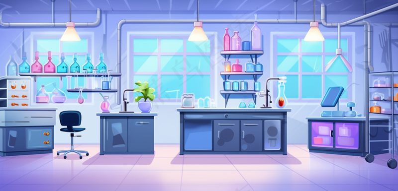 科学化学实验室卡通插画背景