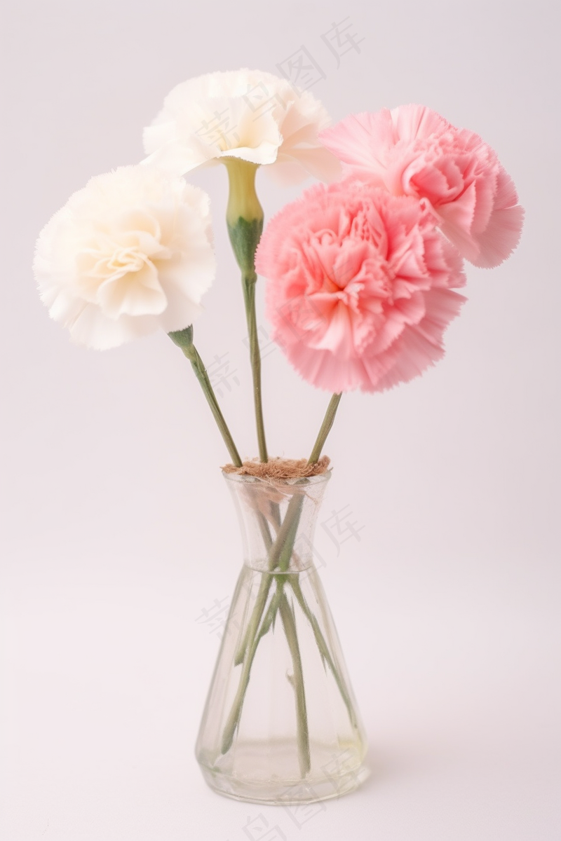 康乃馨插花花瓶摄影图