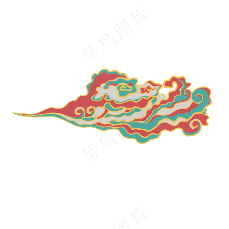 国潮敦煌云纹祥云插画免扣素材 (120)