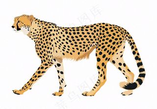 猎豹豹纹动物卡通插画免抠