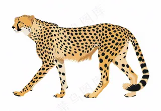 猎豹豹纹动物卡通插画免抠