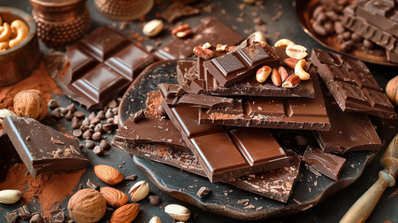 巧克力坚果摄影图