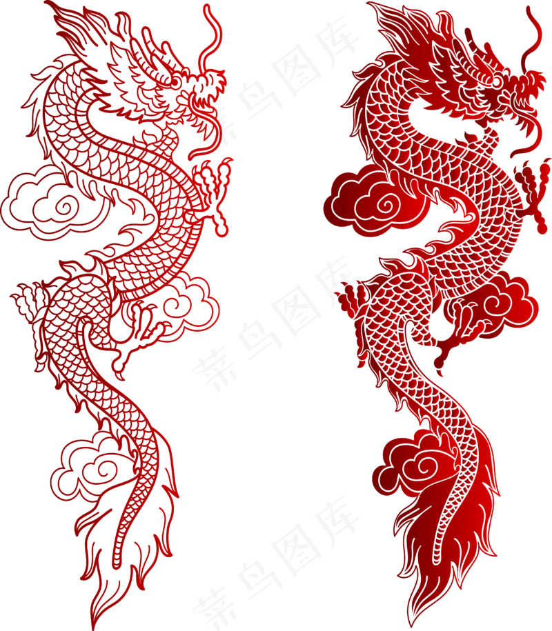中国风金色龙元素古风水墨龙png免抠透明素材装饰图片PS素材
