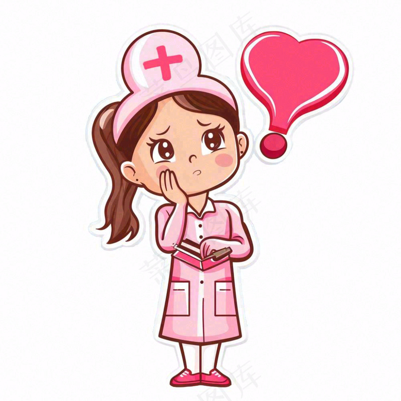粉色护士医生医疗医务工作者人物插画免抠