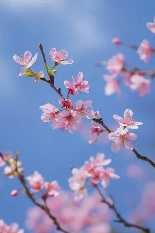 春日樱花花朵摄影图