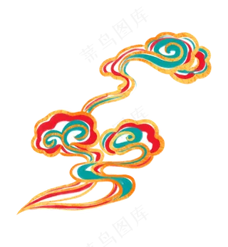 国潮敦煌云纹祥云插画免扣素材 (114)