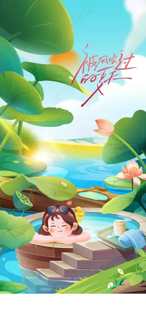 夏至节气传统海报