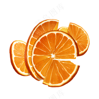 橙色 手绘 橙子 免抠 素材29