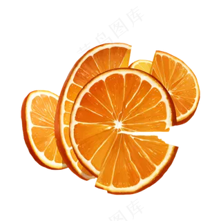 橙色 手绘 橙子 免抠 素材29