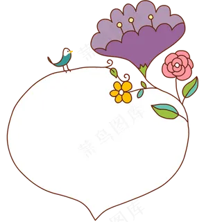 卡通聊天对话方框气泡可爱边框PNG透明免抠装饰图案 PS设计