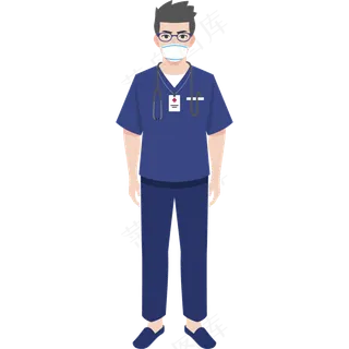 免抠卡通人物男医生