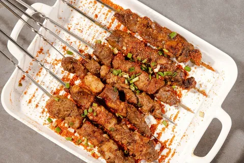 羊肉串烤串烧烤美食素材 羊肉串烤串烧烤美食素材