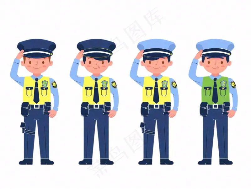 警察交警劳动人物卡通插画免抠(1232x928)