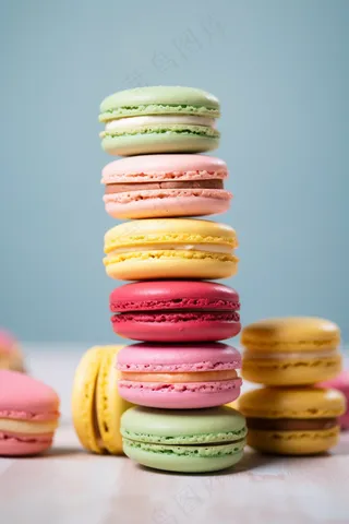马卡龙甜点马卡龙颜色甜点摄影图