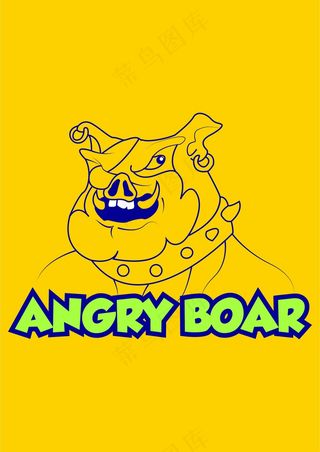 黄色背景 独眼卡通狗