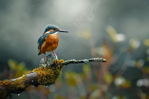 小鸟站在树枝上摄影图