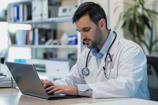 医务人员工作学术研究摄影图