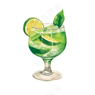 免抠柠檬薄荷卡通饮料