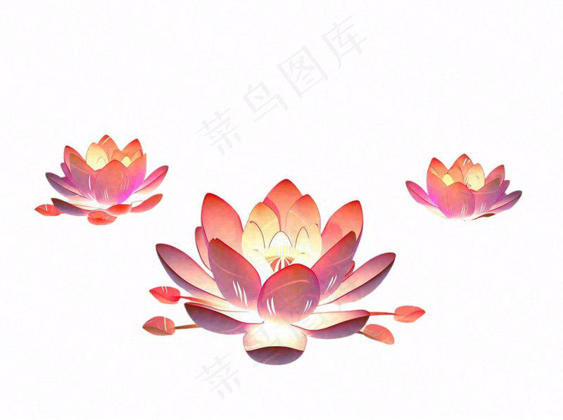 莲花灯睡莲祈福中元节寒衣节插画免抠