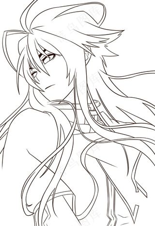 古风线稿丨PPT插画丨手绘线稿丨国风美女026