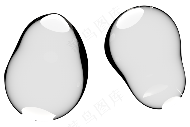 高清日系极简逼真透明水滴液体气泡水珠空气感png免扣素材 (