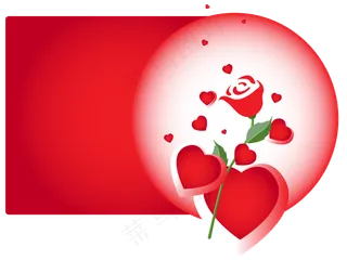 红色情人节贺卡封面矢量AI素材