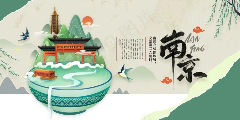 南京城市推广展板psd模版下载