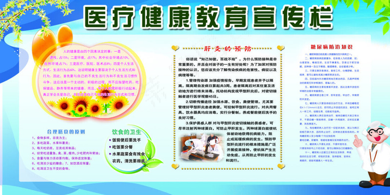 医疗健康教育宣传栏psd模版下载