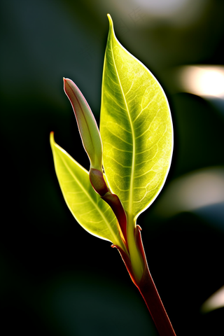 春天抽新芽嫩芽绿意摄影图