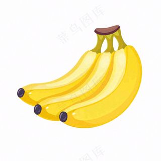 香蕉黄色水果卡通插画免抠