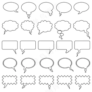 黑色对话框装饰元素矢量免扣AI素材