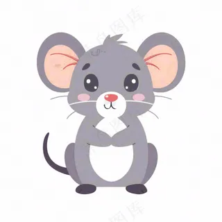 老鼠十二生肖卡通插画免抠