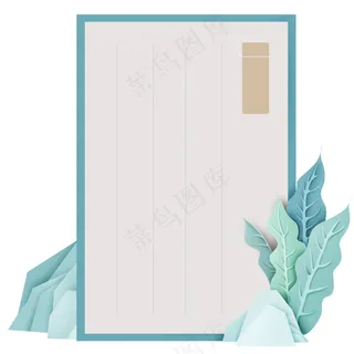 简约墨绿信纸背景免扣元素