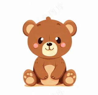 棕熊浣熊动物卡通插画免抠