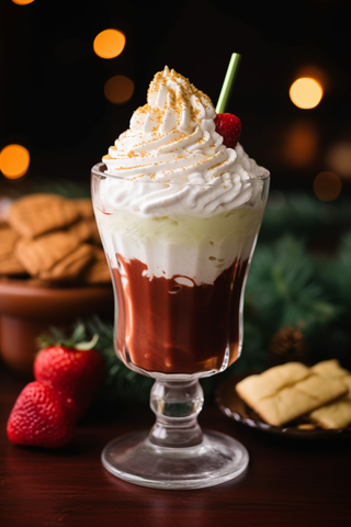 巧克力奶油拿铁咖啡下午茶摄影图