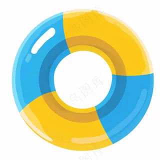游泳圈卡通插画免抠
