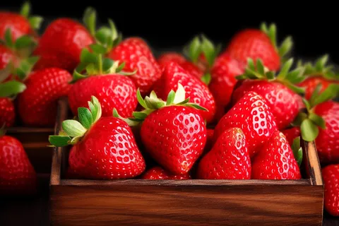 新鲜草莓水果摄影图