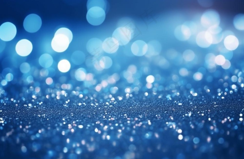 蓝色闪光颗粒光晕灯光摄影背景图